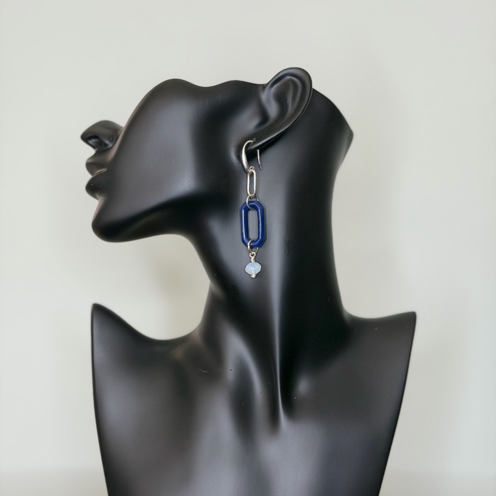 Czech Glass and Crystal Drop Earrings - Women's Modern Jewelry